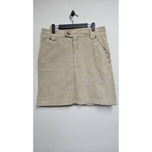Gap Skirt Womens 6 Beige Corduroy Straight Stretch Pocket Mini Vintage Y2K
